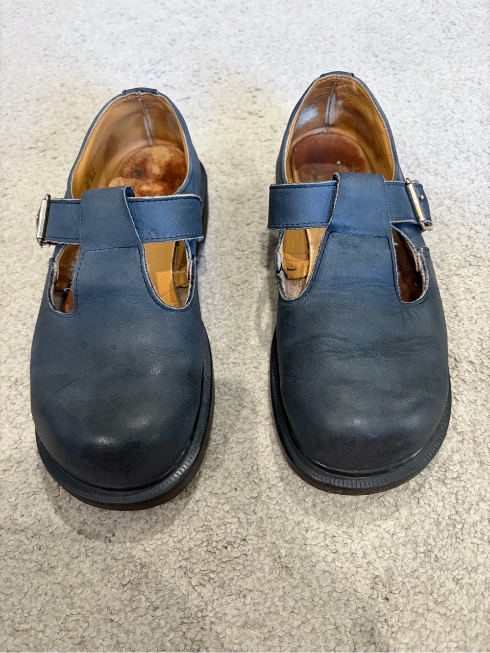 Dr. Martens Leather Mary Jane’s, Women’s Blue Vintage England Size 6UK, 8US